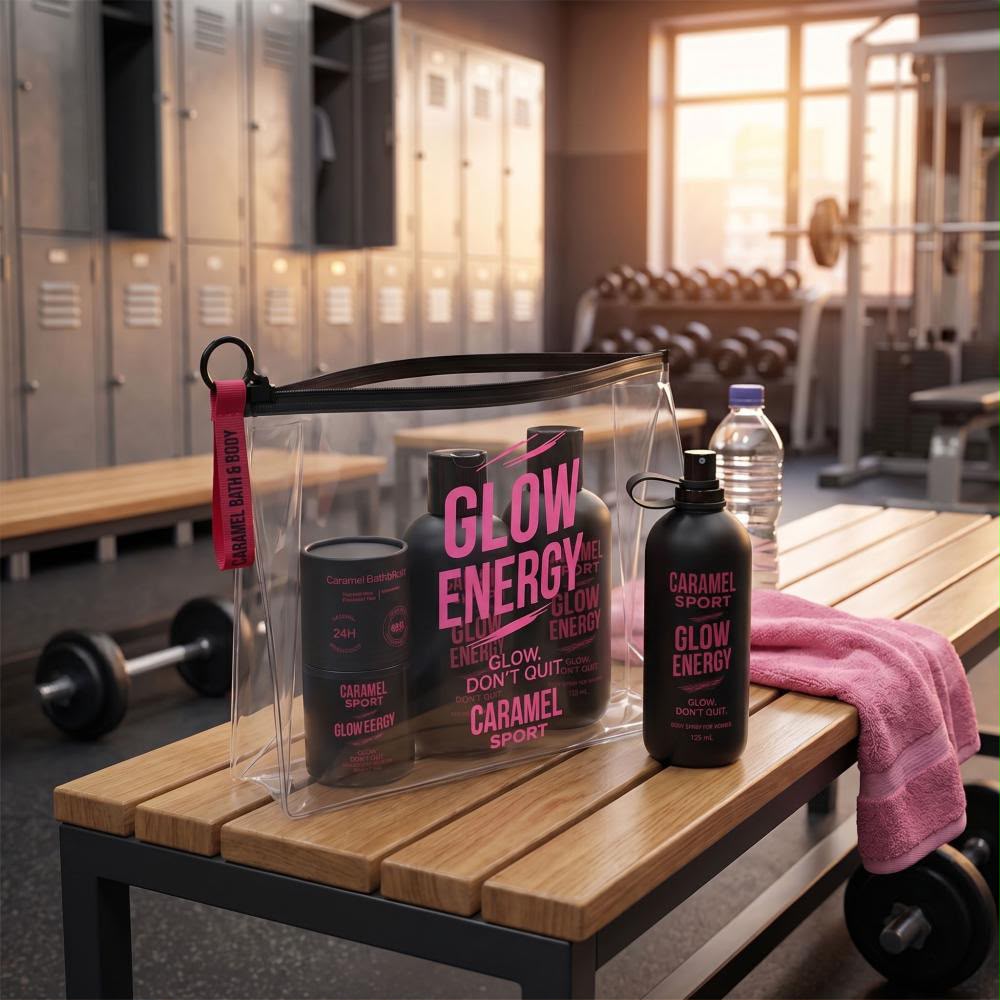 SET FOR GYM CARAMEL from CARAMEL BATH & BODY